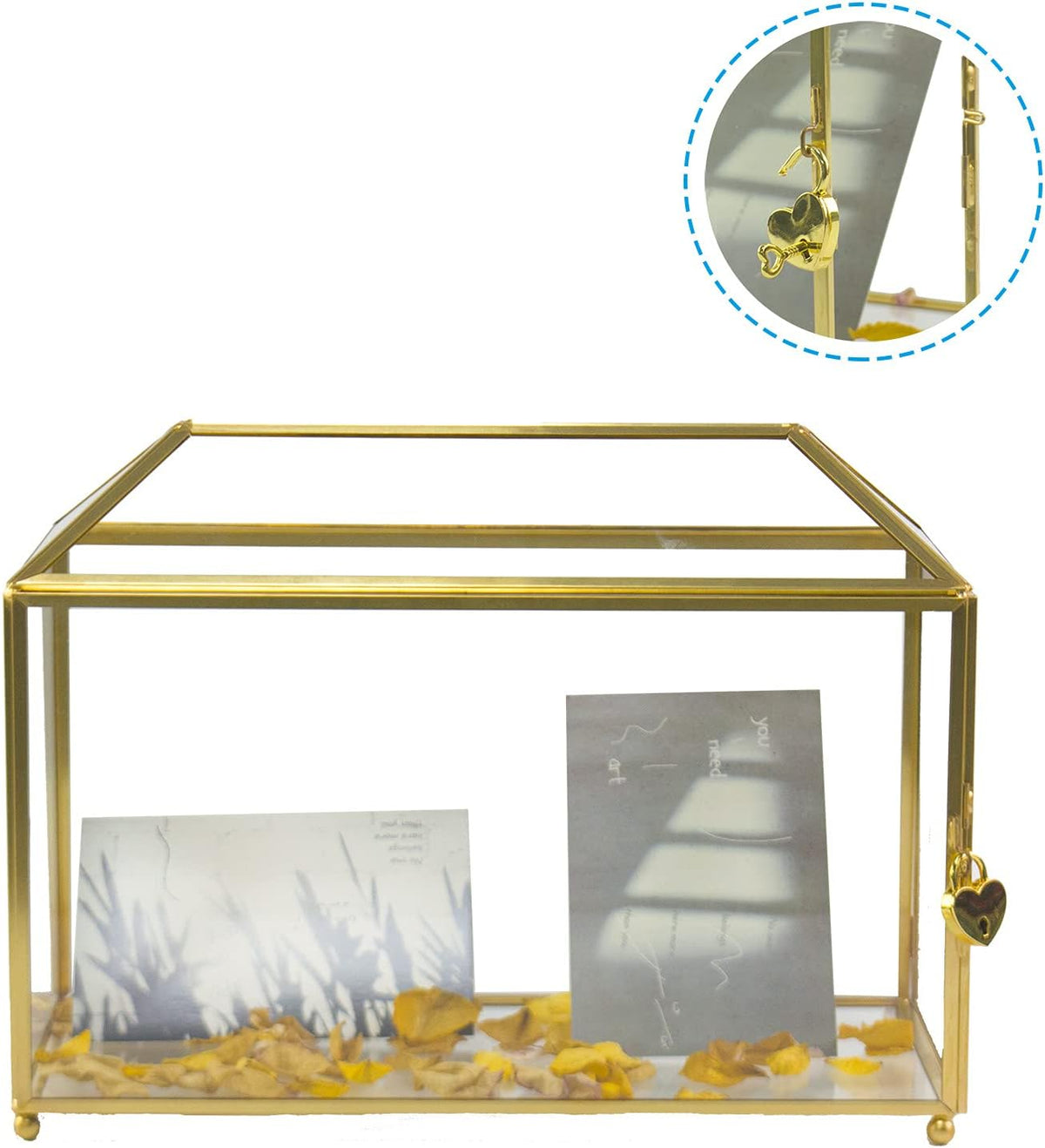 Gold Glass Card Box with Lid X65153