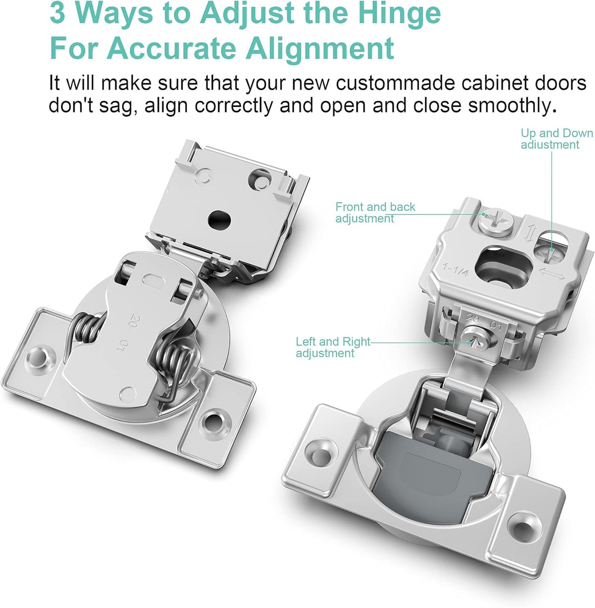 8 Pack Soft Close Adjustable Cabinet Hinge J82444