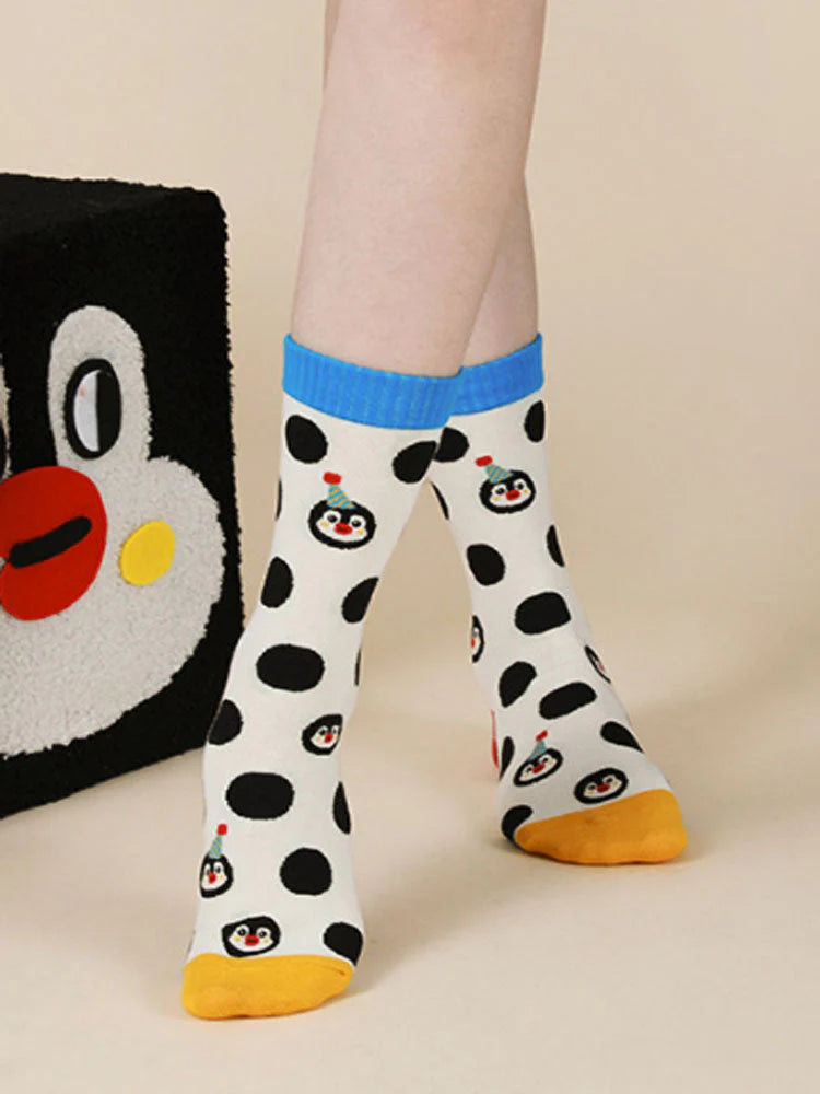 Cute Cartoon Penguin Polka Dot Socks Z434