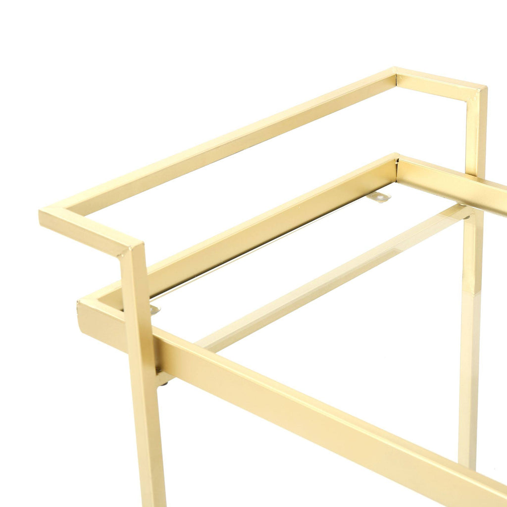 Gold and Clear Contemporary Indoor Bar Cart Q340