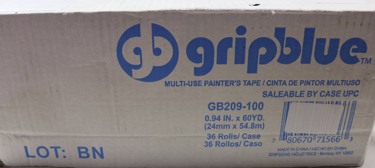Blue Painters Tape 0.94/24mm x 60 yds Case of 36 Rolls Crepe Paper Masking Tape T450
