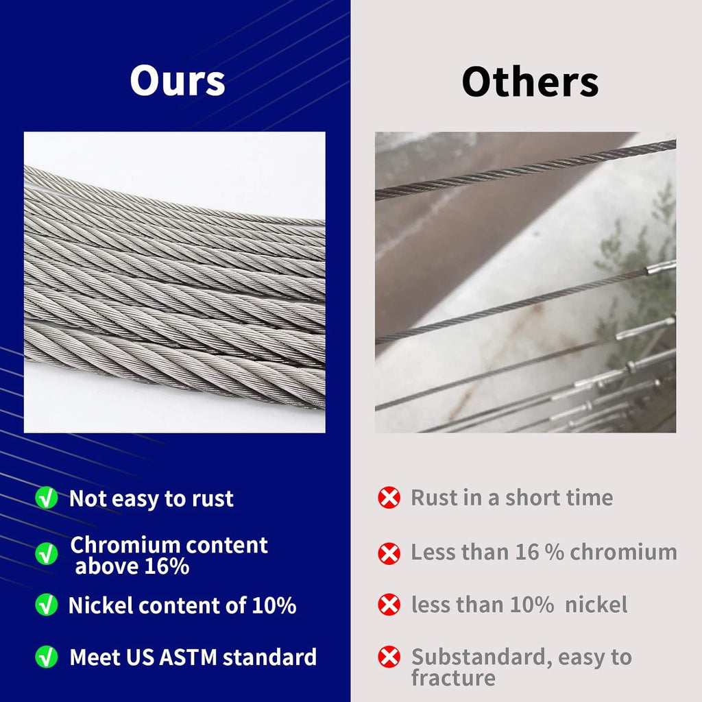 1/8 T316 Stainless Steel Cable 7 x 7 Strands I396700