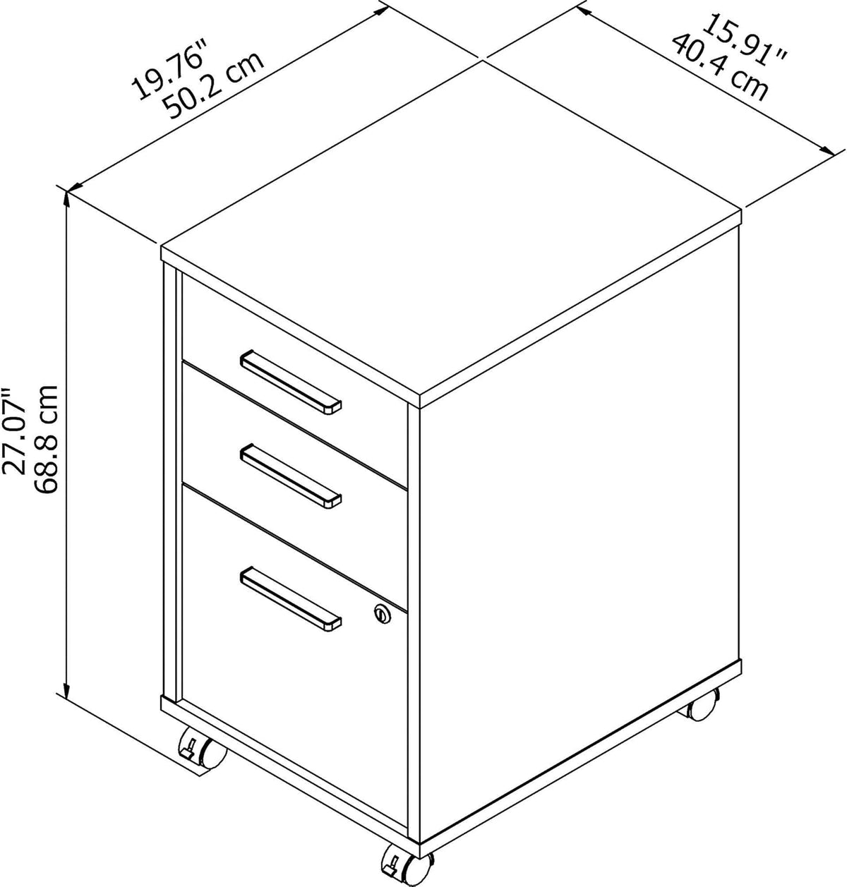 3 Drawer Mobile File Cabinet A685