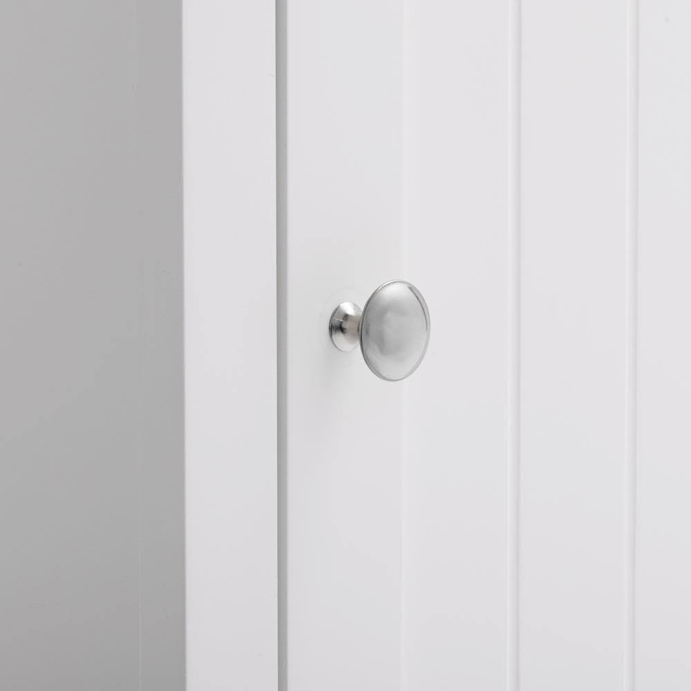 White Wooden Bathroom Floor Cabinet with Adjustable Shelf V23898