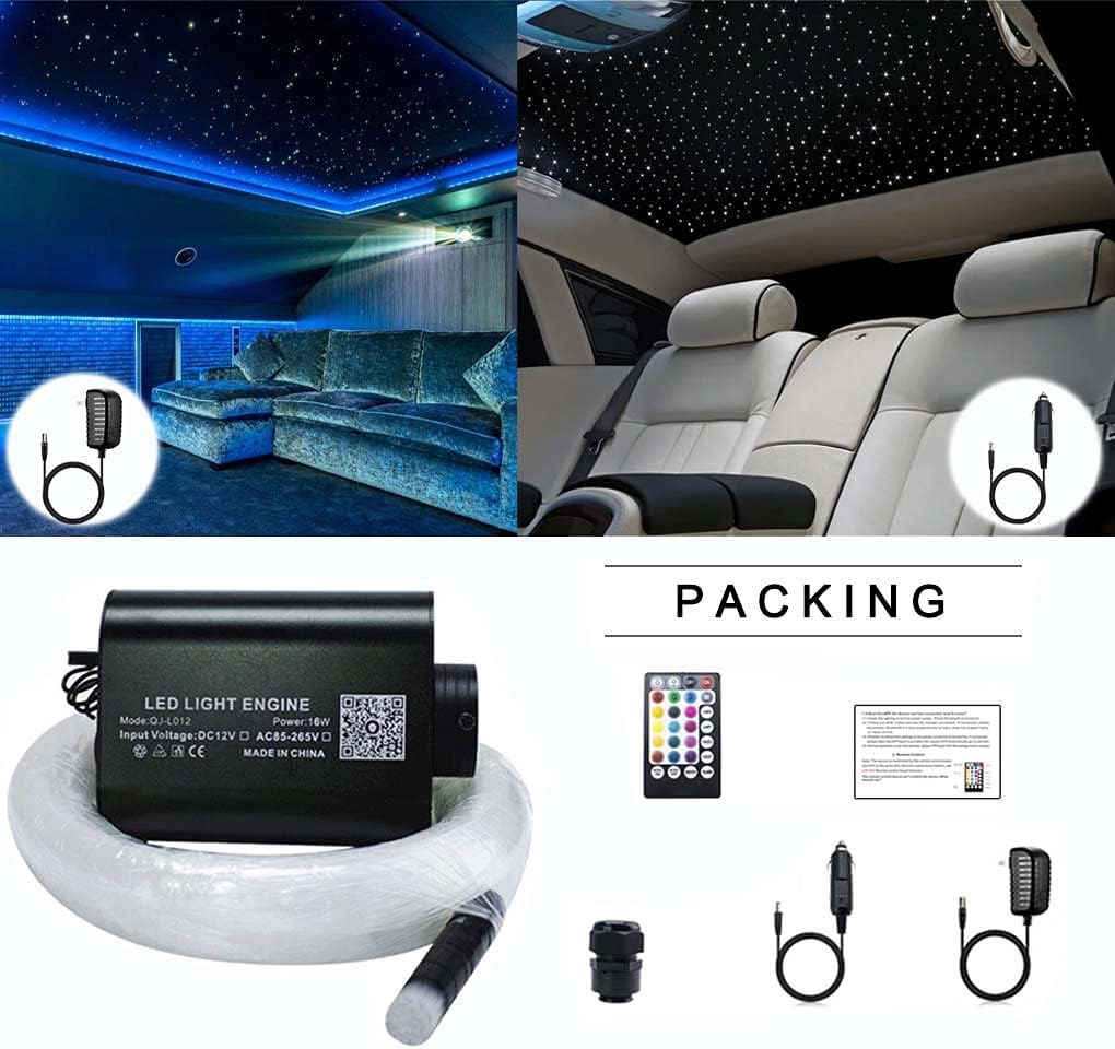 16W RGBW LED Fiber Optic Star Ceiling Light Kit F300