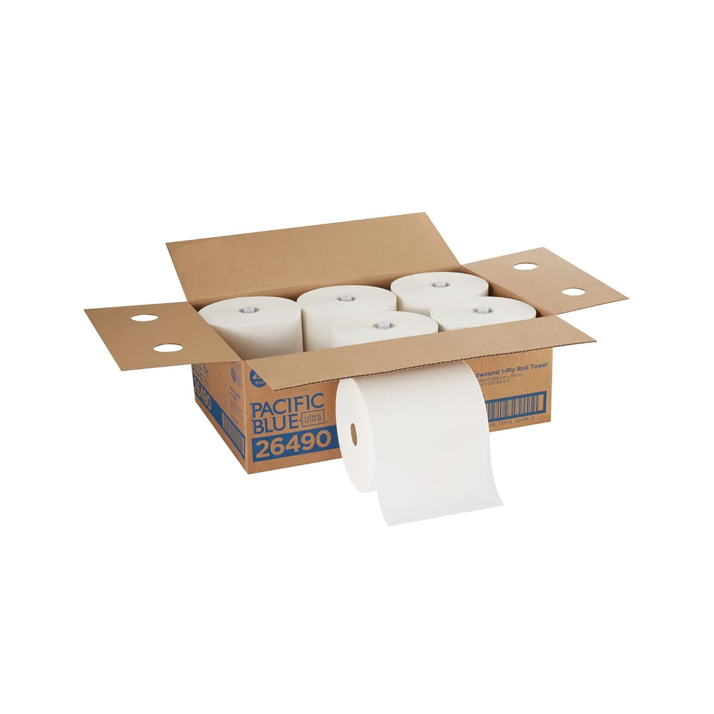 White Recycled Paper Towel Rolls B585