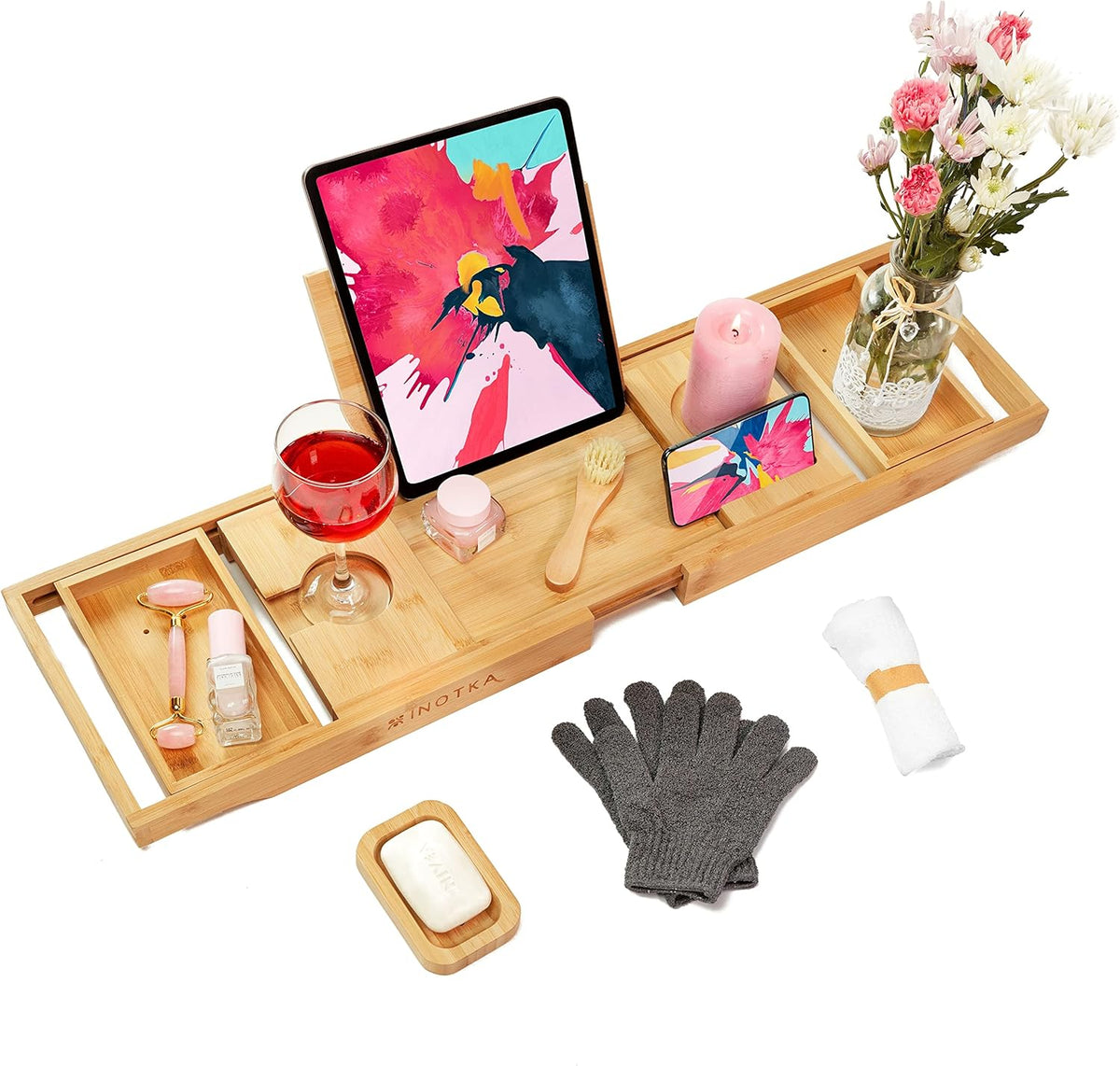 Extendable Bamboo Bathtub Tray B280