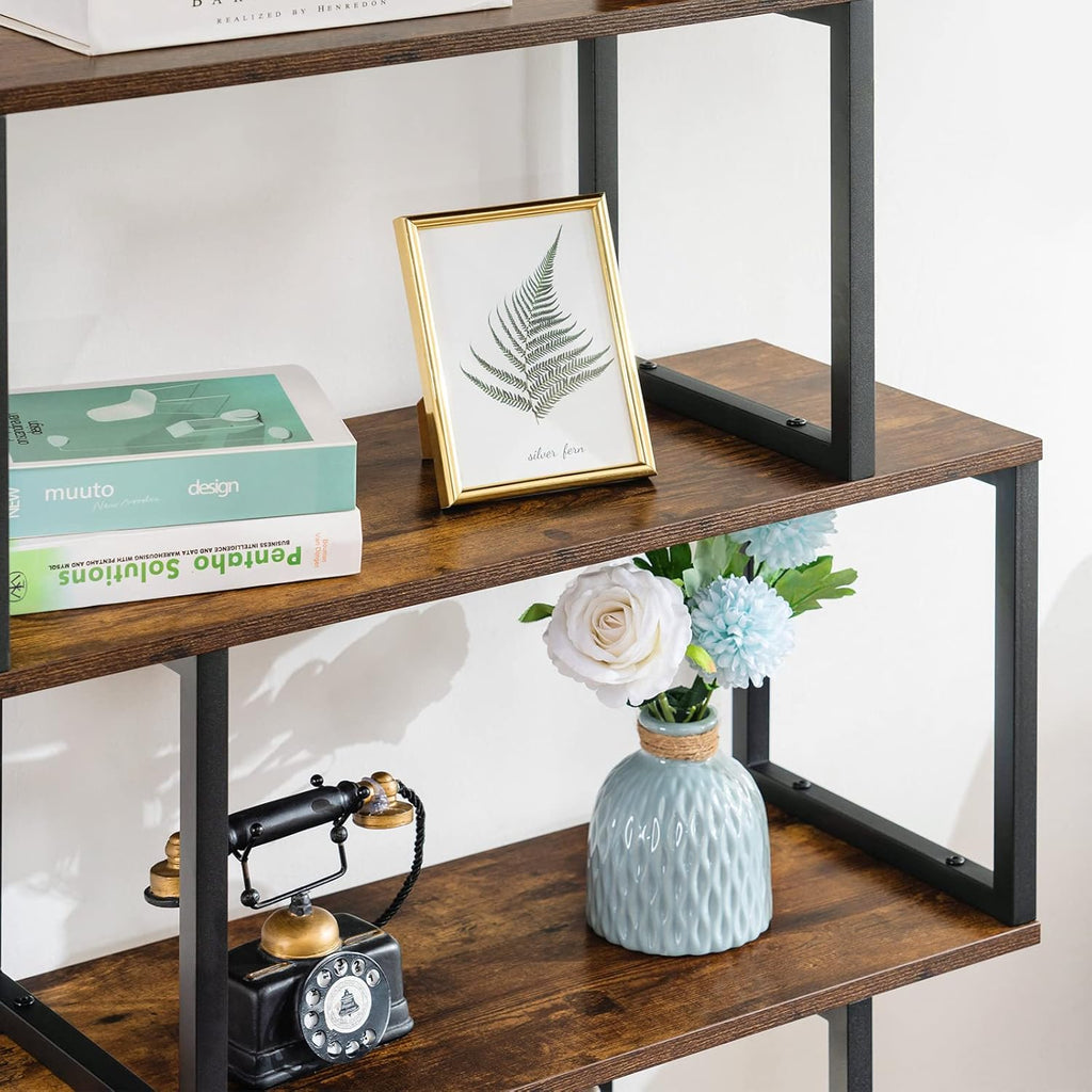 2-Tier S-Shaped Wooden Bookshelf C205