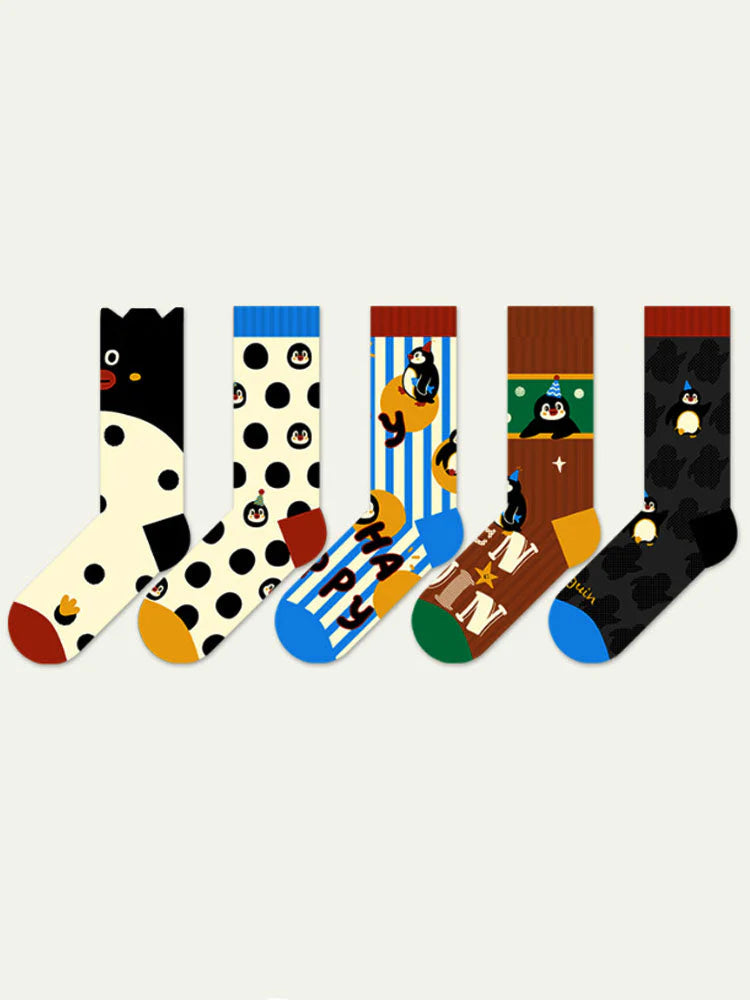 Cute Cartoon Penguin Polka Dot Socks Z434