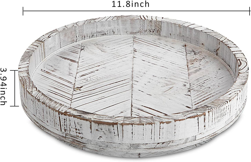 White Round Wood Lazy Susan 12 Inch I13897
