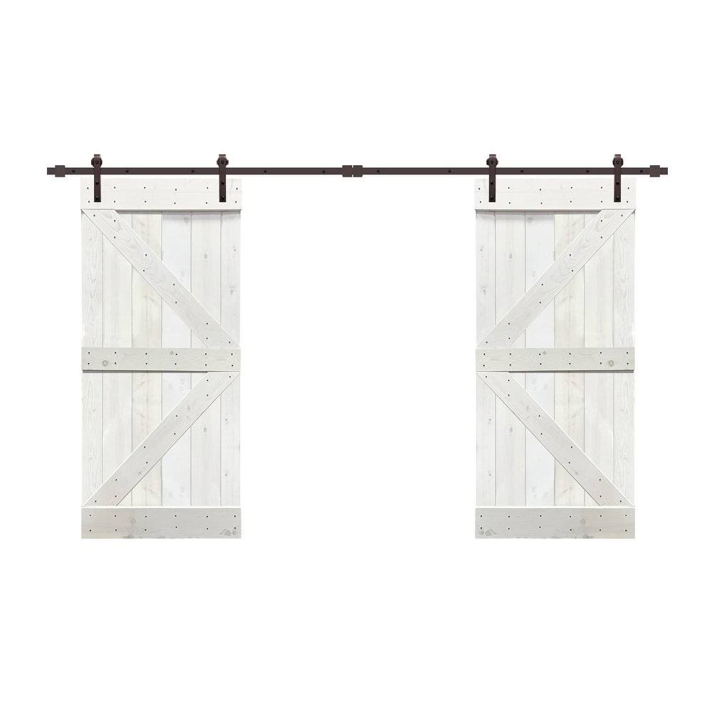Stained K Double Barn Door Hardware Kit Q879721