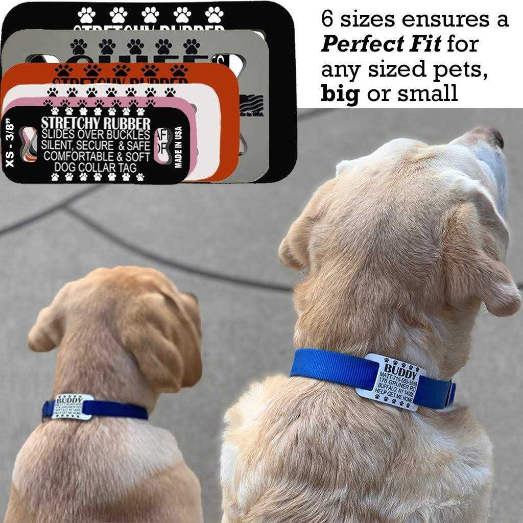 Silent Slide On Silicone Rubber Dog Collar Tag U900412