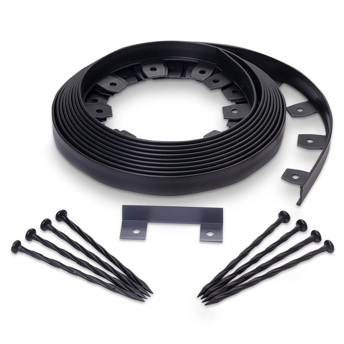 Black Plastic Edging 30 ft. with Spikes H9461