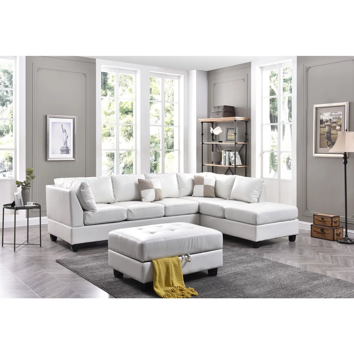 White Sectional F69898