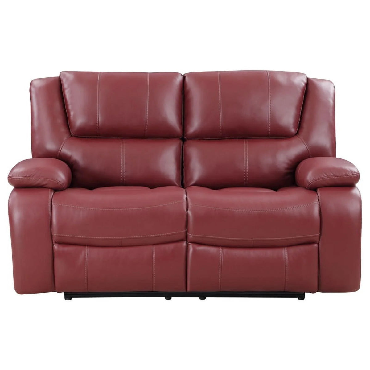 Red Faux Leather Motion Loveseat J53416