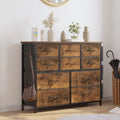 10 Drawer Fabric Dresser with Wood Top R355