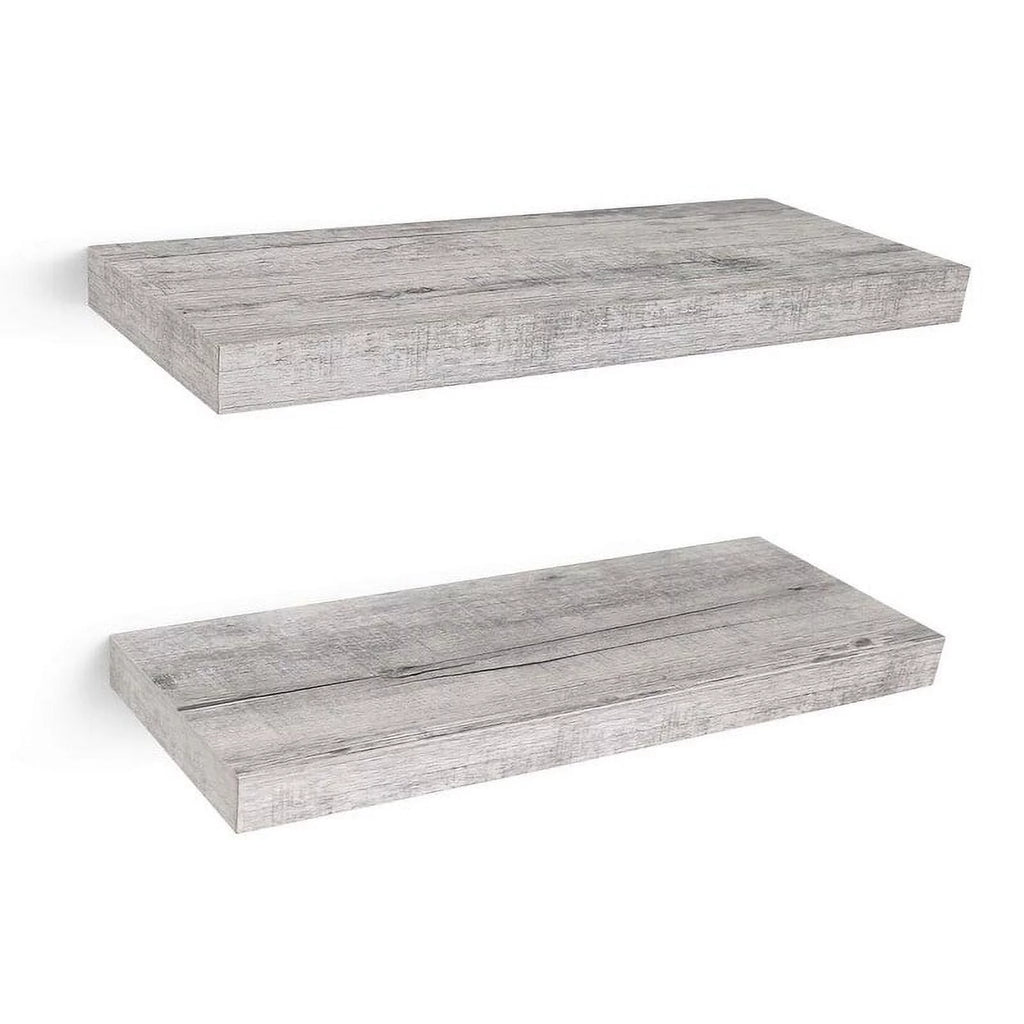 24" Floating Wall Shelves Set of 2 Grey T25375