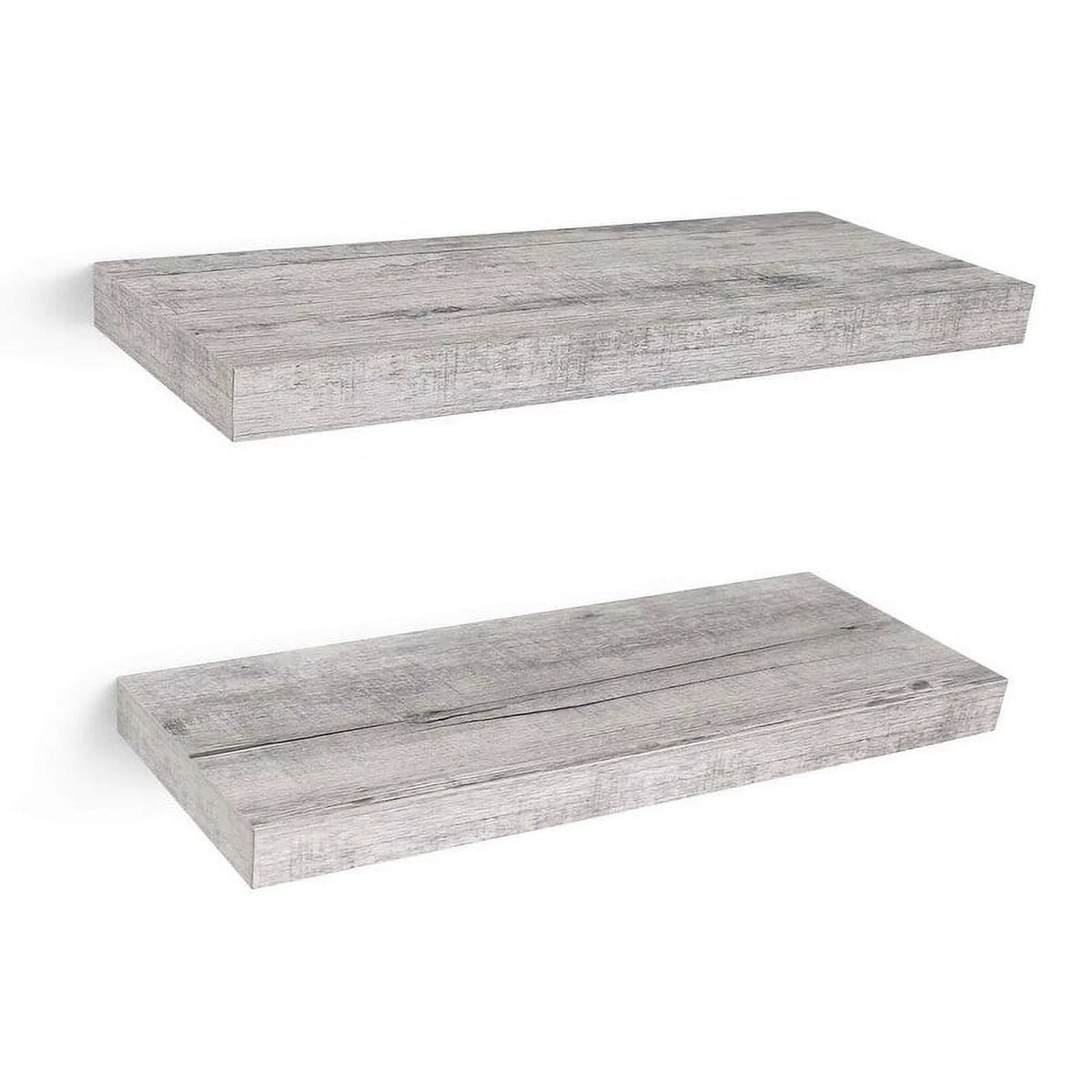 24" Floating Wall Shelves Set of 2 Grey T25375