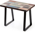 Reclaimed Wood End Table with Iron Legs R618