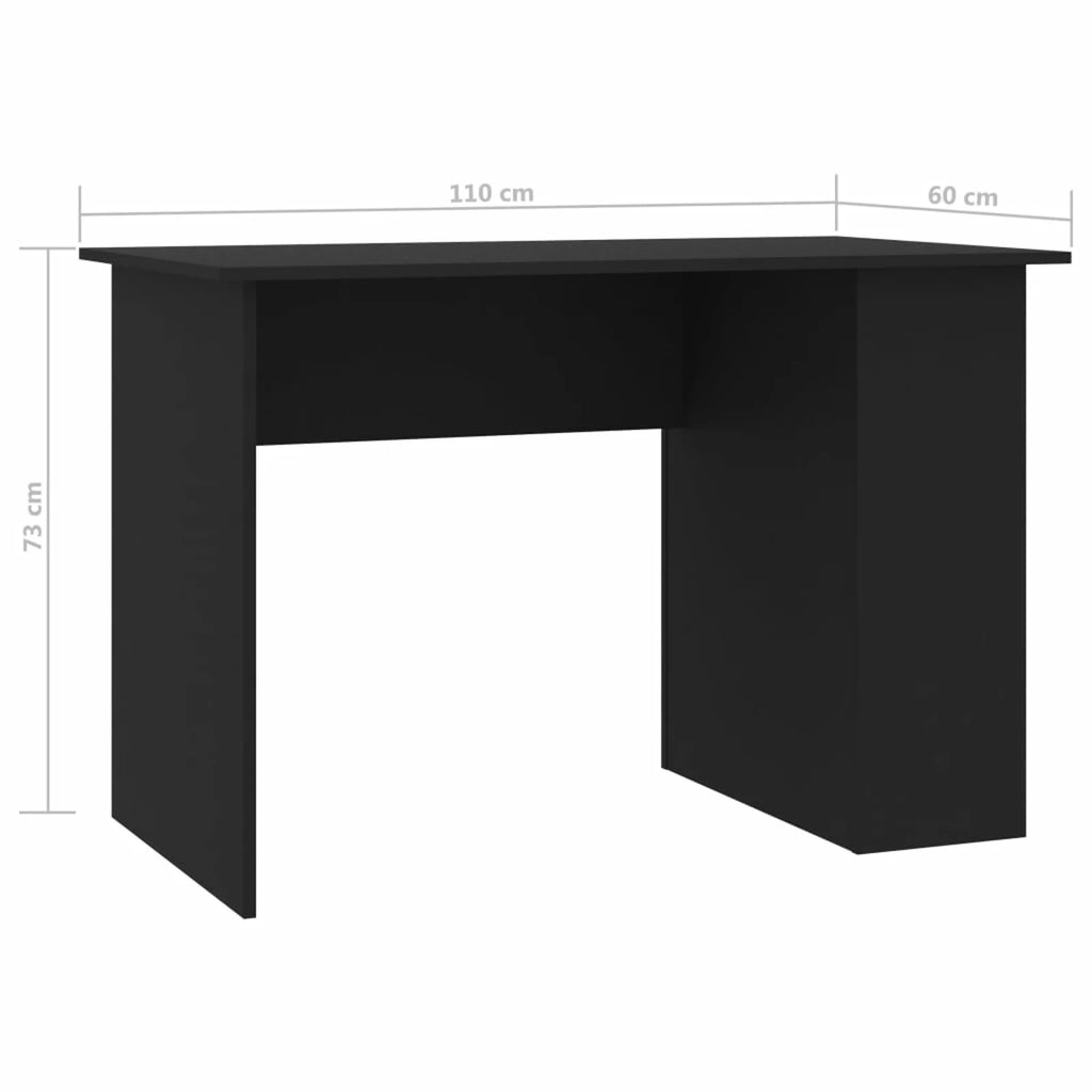 Black Computer Desk with Storage Shelves I55976