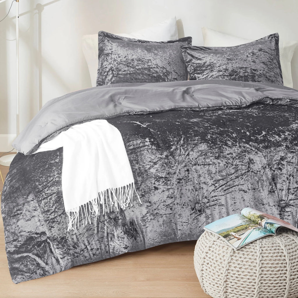 Blush Pink Velvet 3-Piece Comforter Set A533
