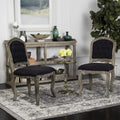 Black Rustic Oak Dining Chair Set of 2 I956001