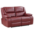Red Faux Leather Motion Loveseat J53416