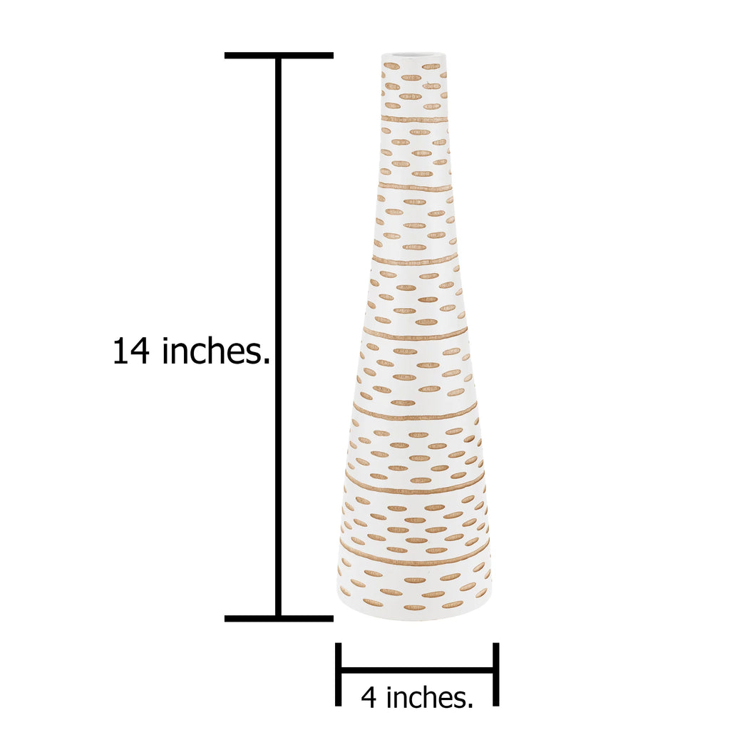 White Mango Tree Wood Bottle-Shaped Vase B3208