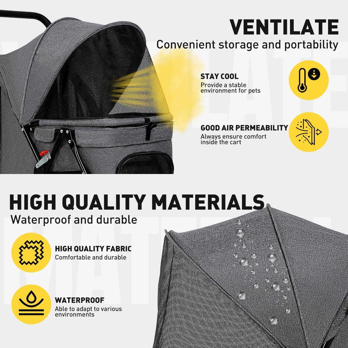 Foldable Mesh Pet Stroller K173297