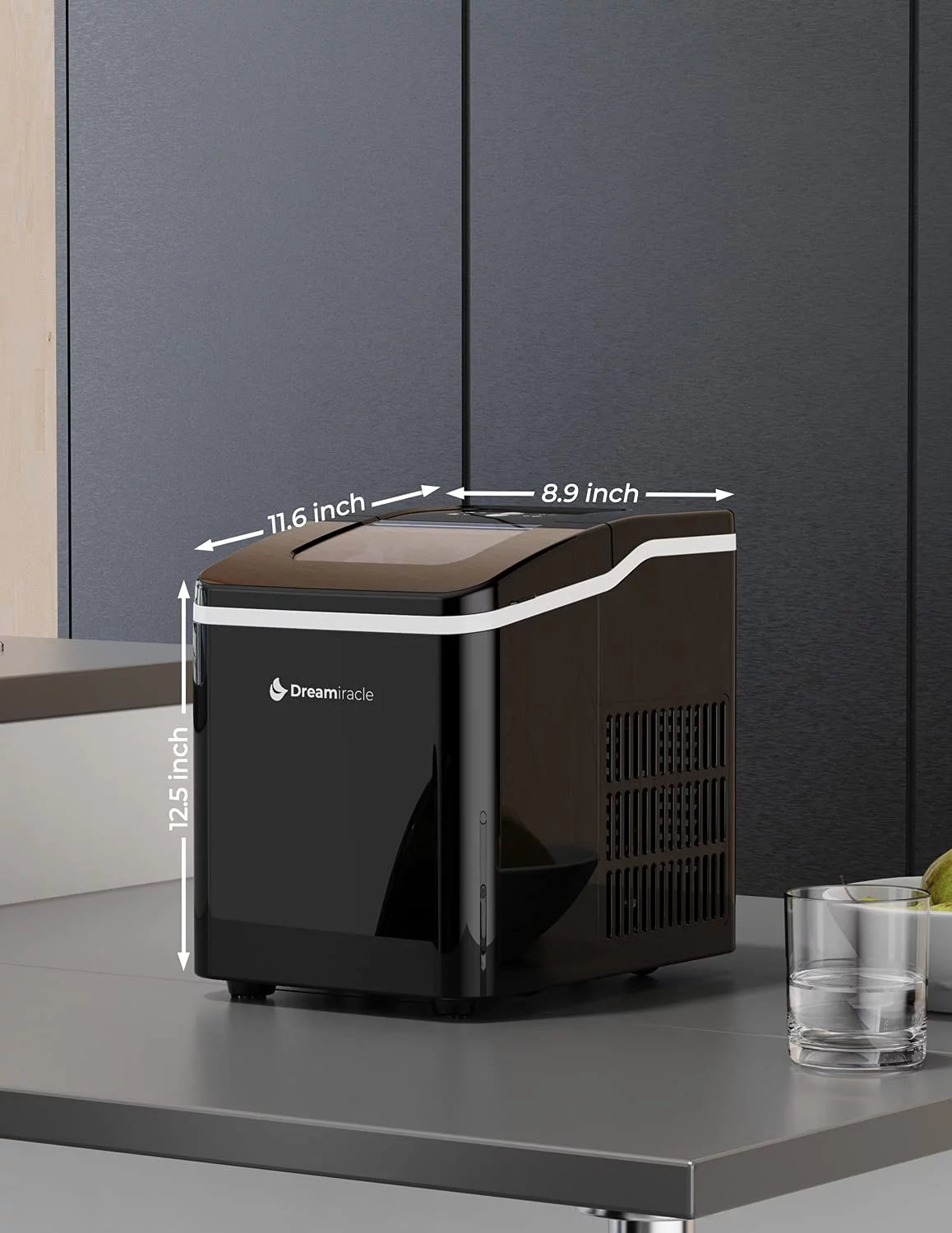Countertop Ice Maker 2 Ice Sizes 28 lbs Self-Clean V8385