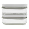 2pc Small Glass Vacuum Container Set W6216