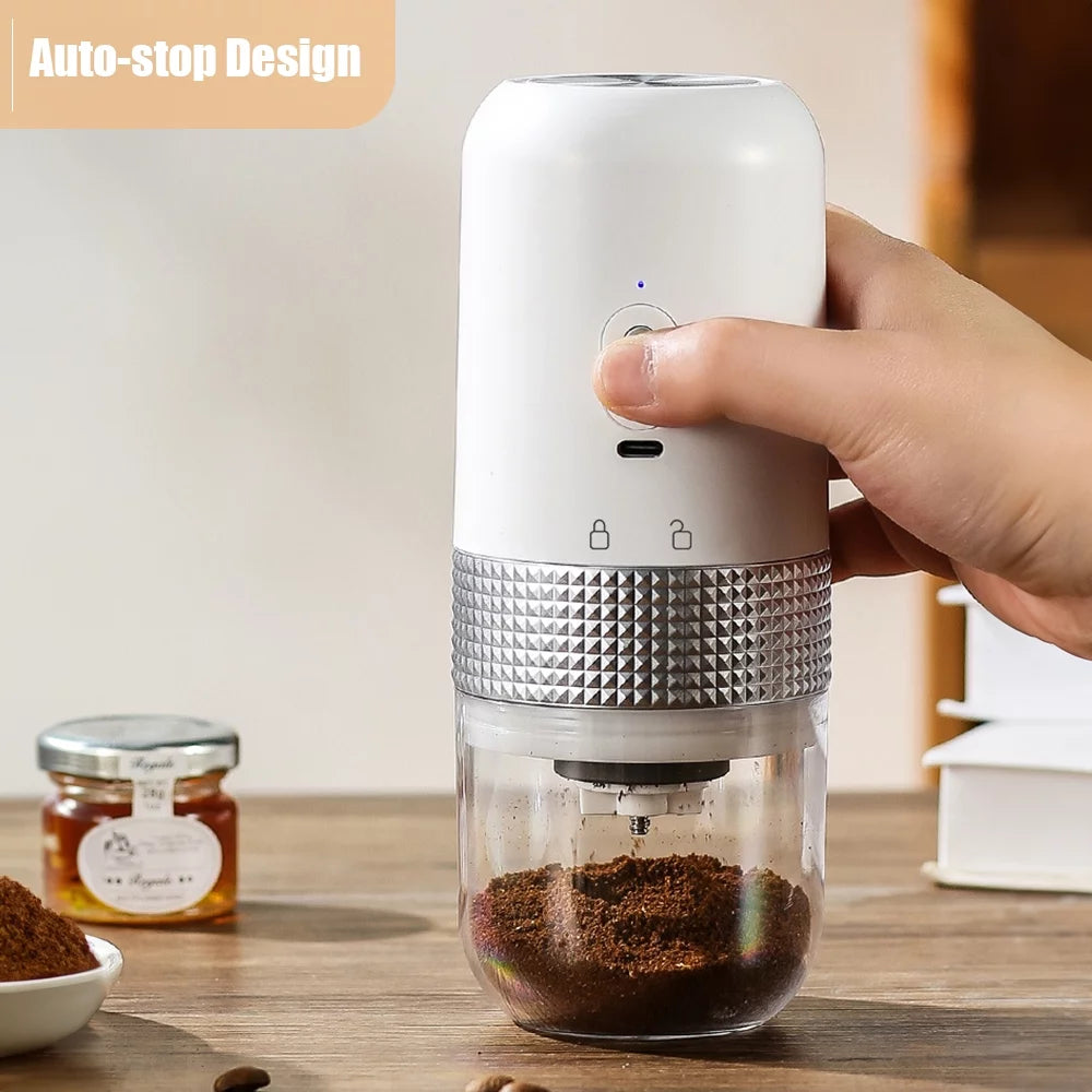 Portable Electric Burr Coffee Grinder 13W 200ml USB Rechargeable Adjustable Cordless Q659