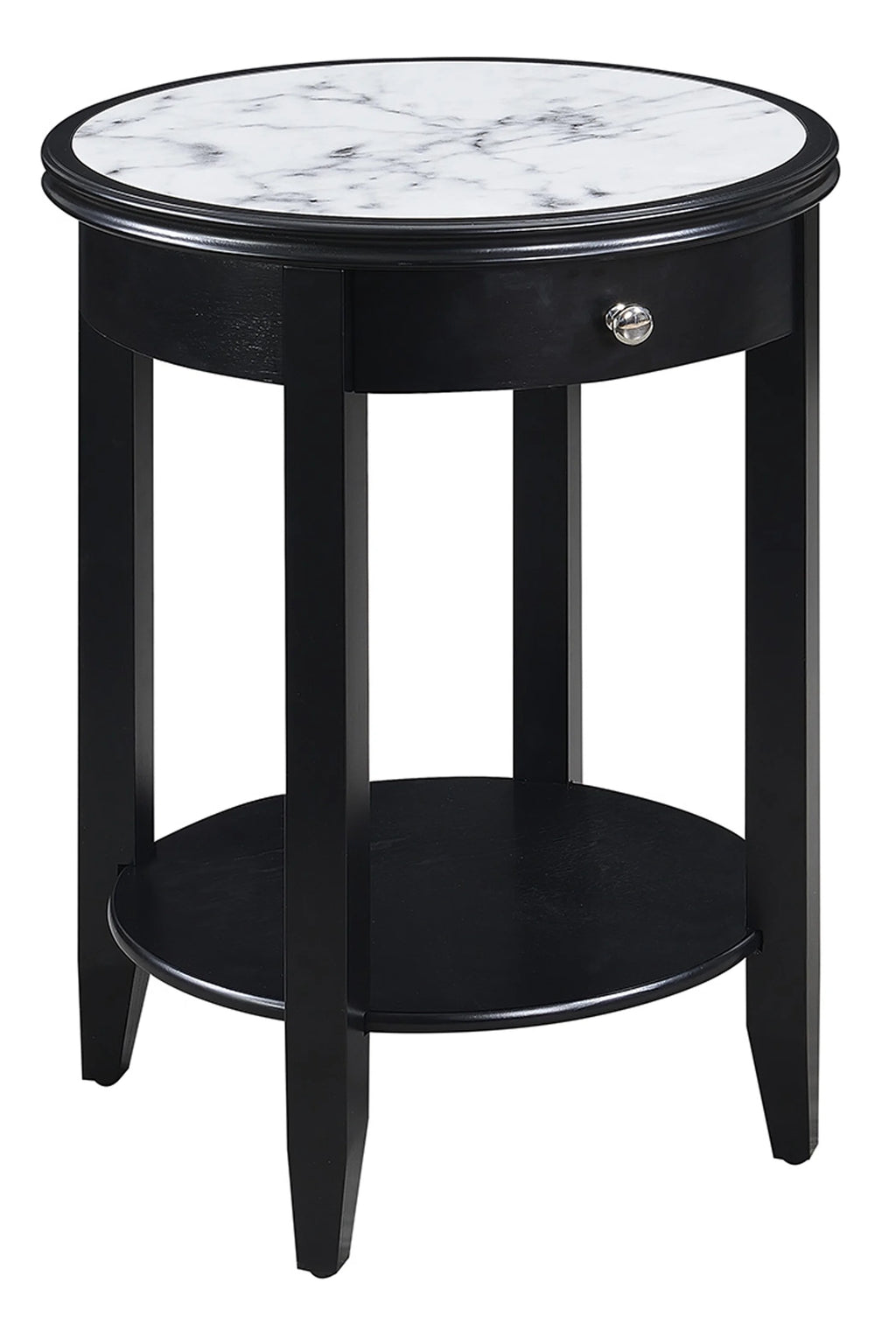 White 1 Drawer End Table with Shelf I916