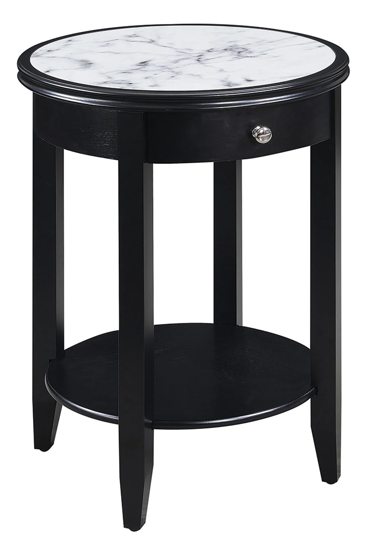 White 1 Drawer End Table with Shelf I916