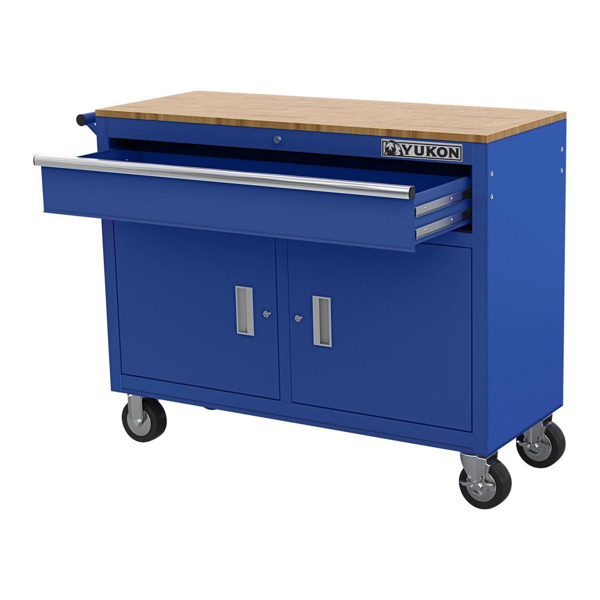 46 in. Mobile Workbench with Solid Wood Top A966