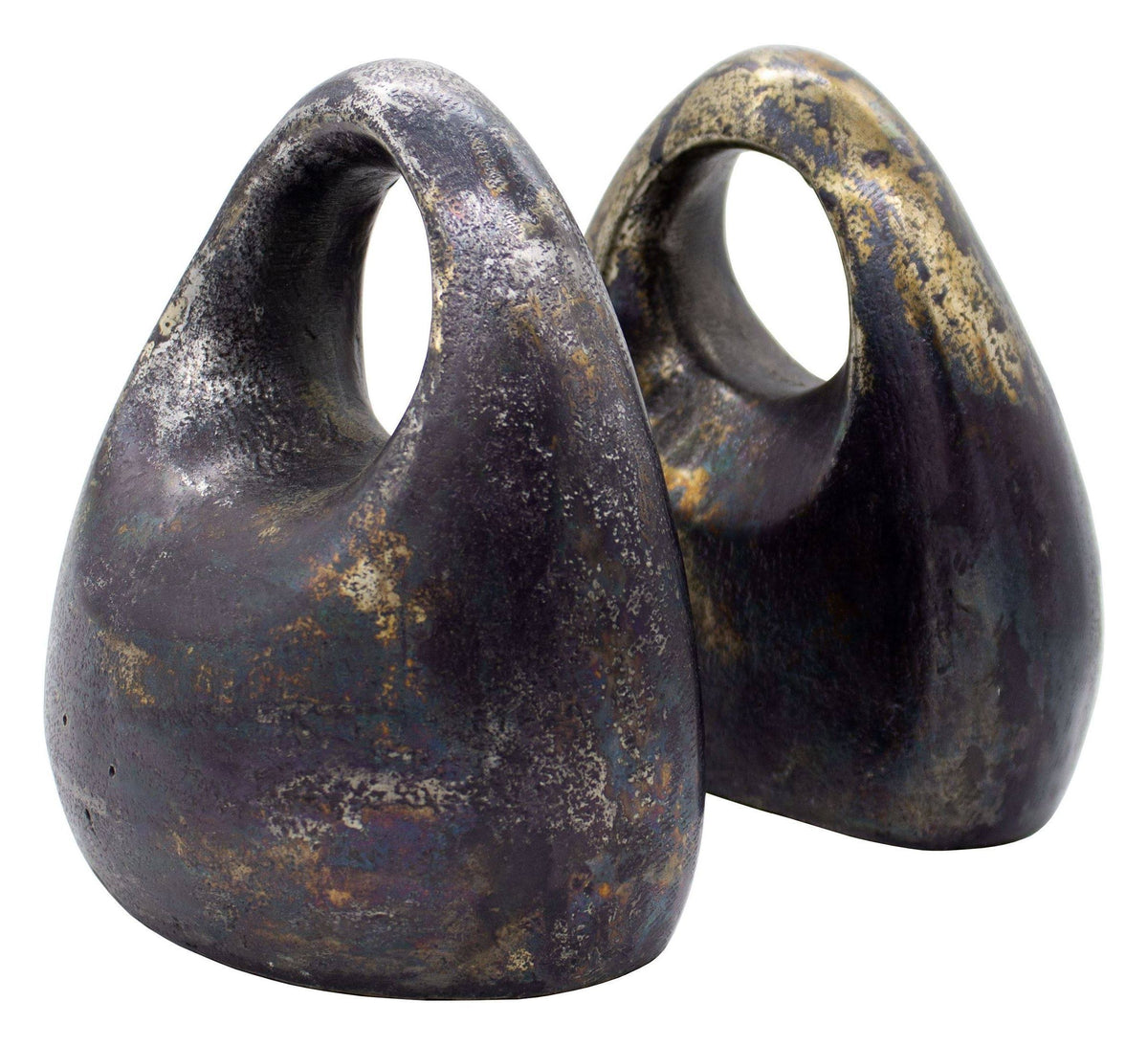 Antique Black Sculptural Bookends, Pair G139105