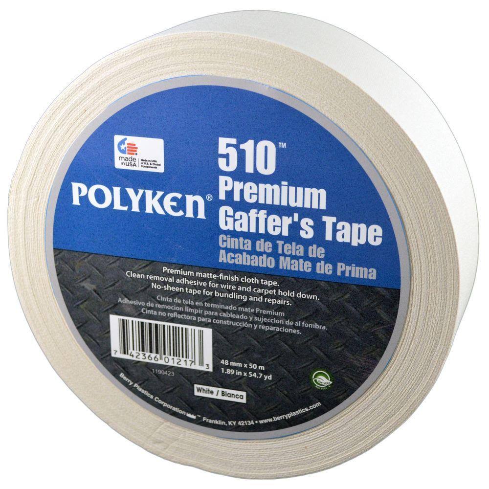 White Gaffers Tape 48mm x 50m 11.5 Mil 6 Rolls L898700