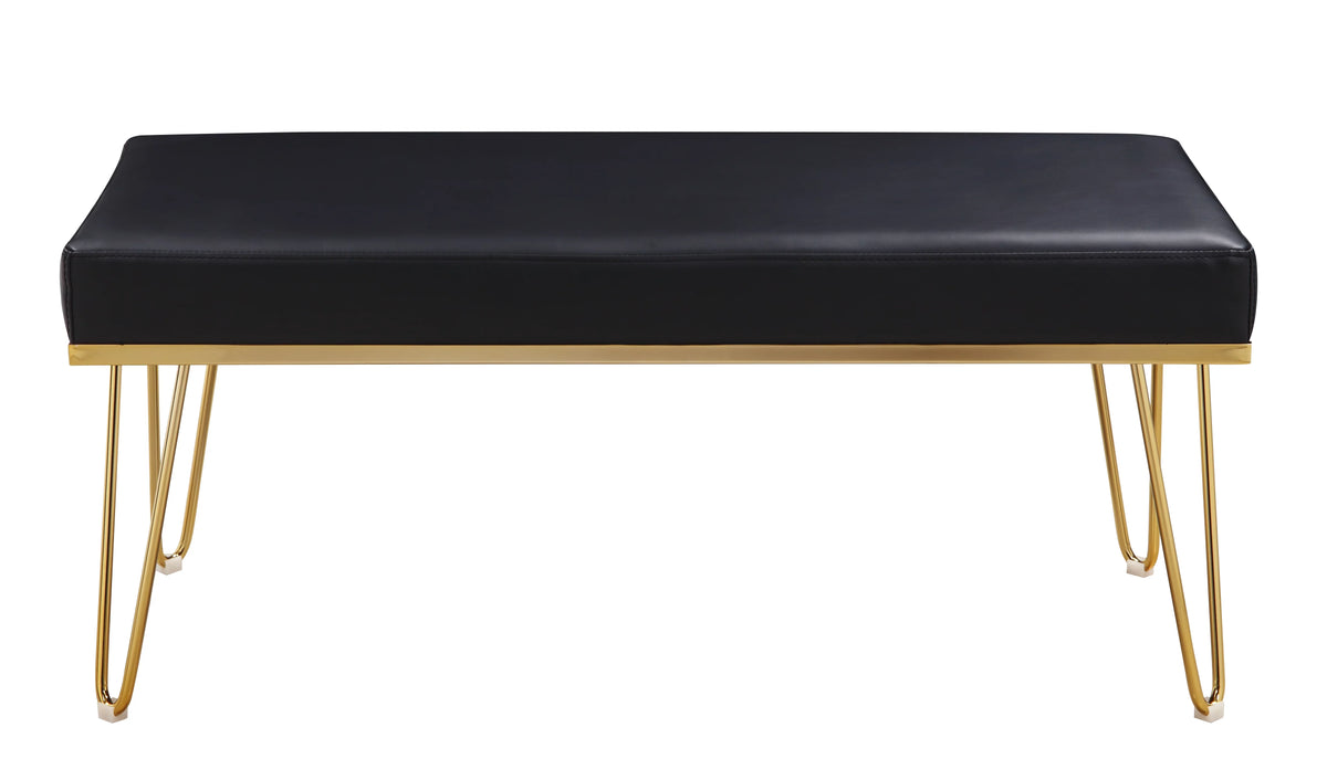 Black PU Leather Upholstered Bench T42095