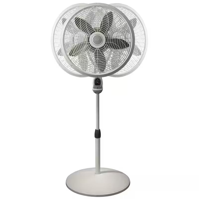 White 3 Speed Oscillating Pedestal Fan with Timer and Remote Control H9691