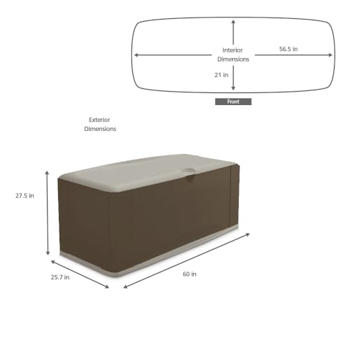 Brown 73 Gal Weather Resistant Resin Deck Box Y57189