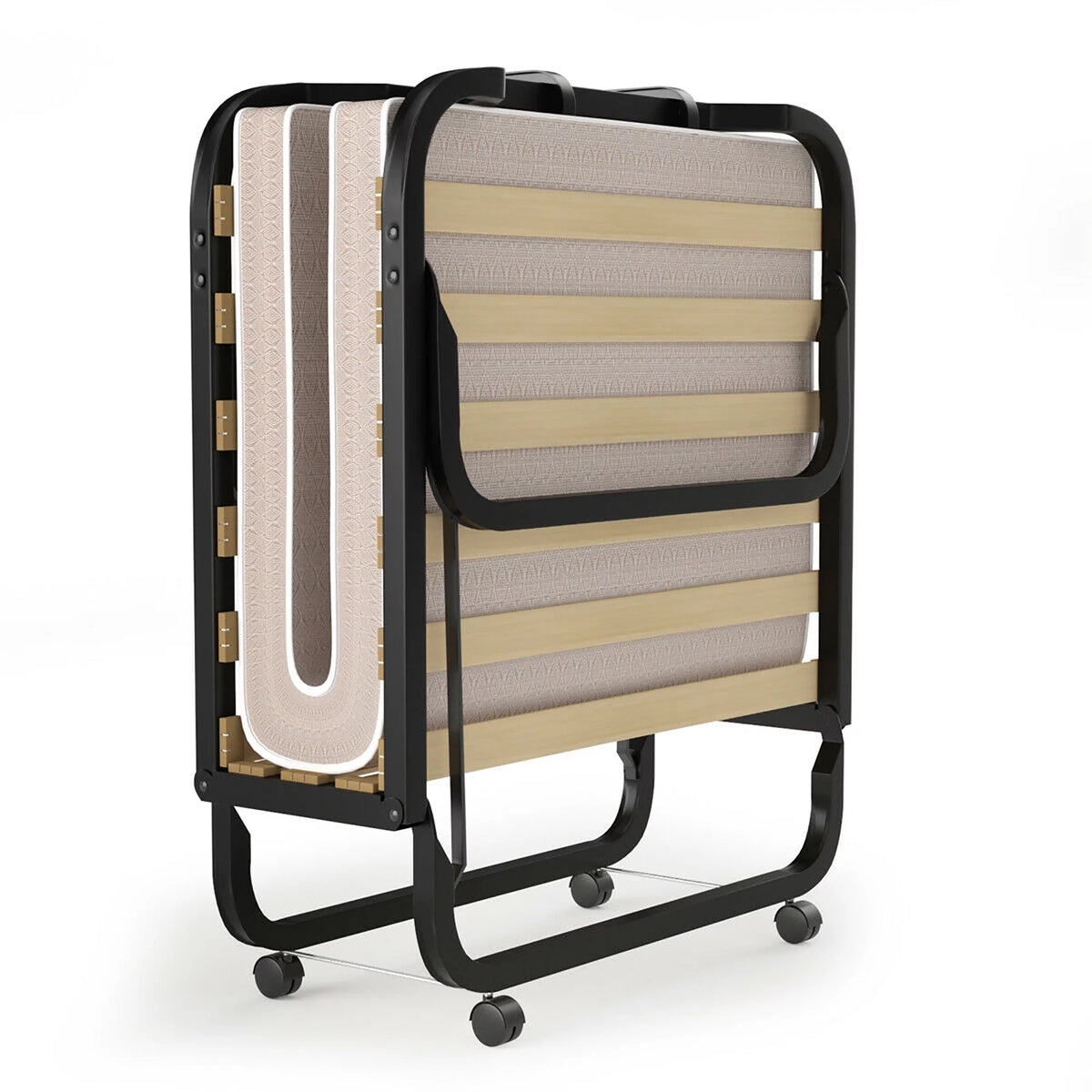 Folding Bed with Memory Foam Mattress Metal Guest Bed R260