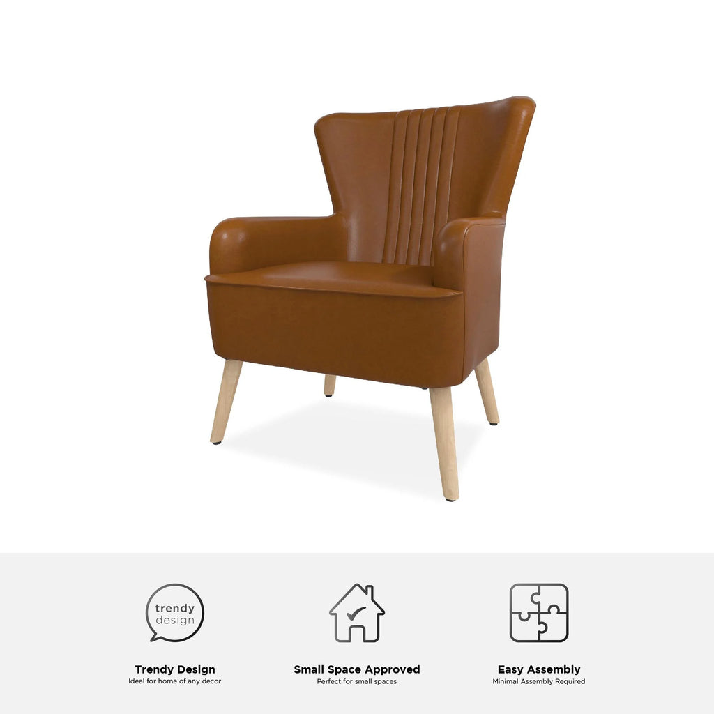 White Faux Leather Accent Chair O6378