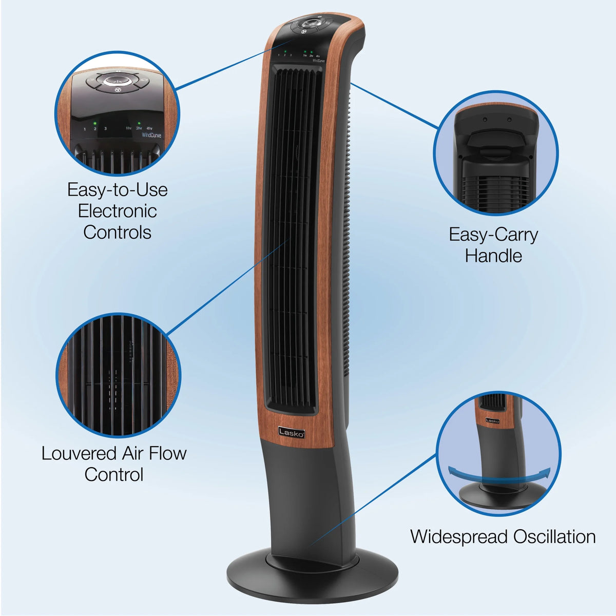 Black Oscillating Tower Fan Z1209