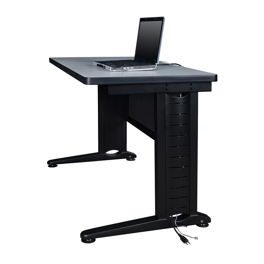 60" x 24" Grey Double Pedestal Desk A8481