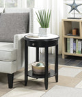 White 1 Drawer End Table with Shelf I916