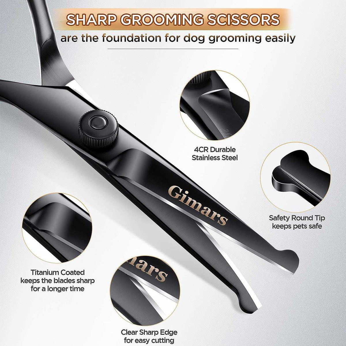 6 in 1 Dog Grooming Scissors Stainless Steel C634