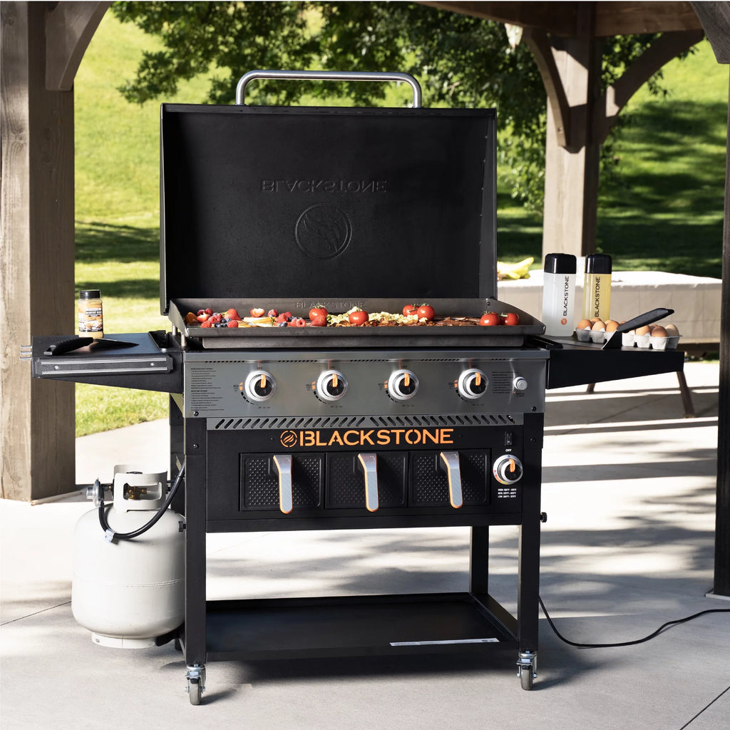 4-Burner Propane Griddle with Air Fryer and Hood L21687