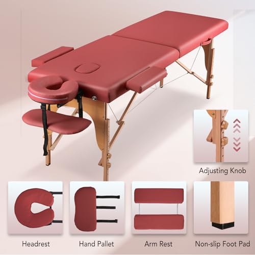 Portable Massage Table 2 Fold with Bag Black E1969