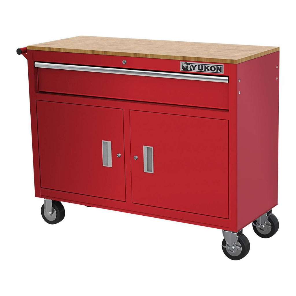 46 in. Mobile Workbench with Solid Wood Top A966