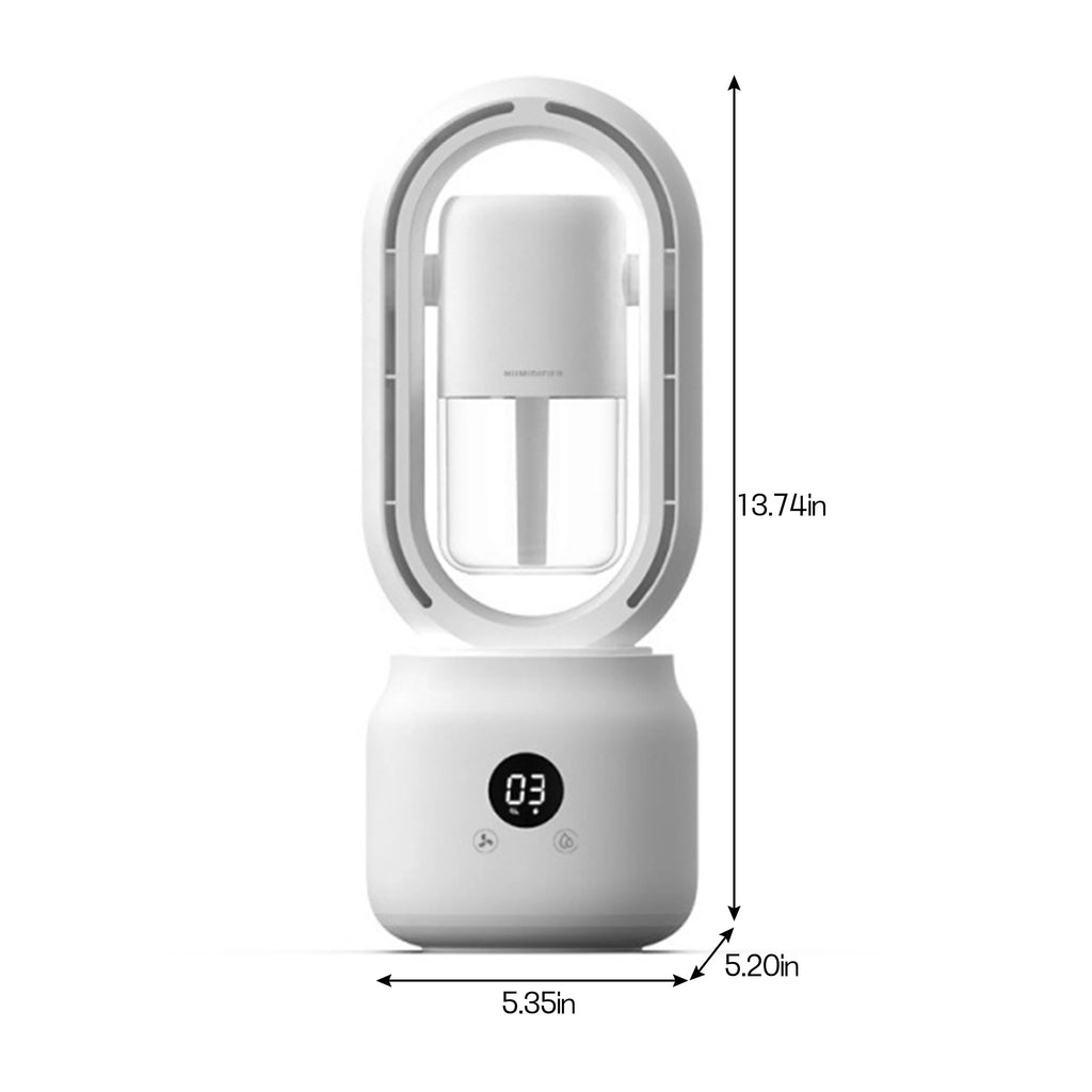 White 3 Speeds Bladeless Tower Fan with Humidifier A229